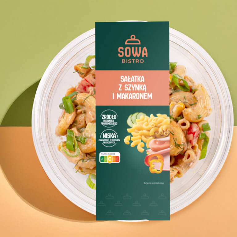 Sałatka z szynką i makaronem - Sałatki - Sowa Bistro - Zdjęcie 1