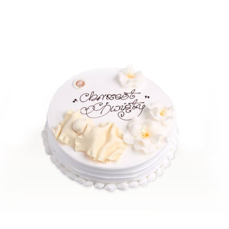 Baby cake with a quilt (cream)