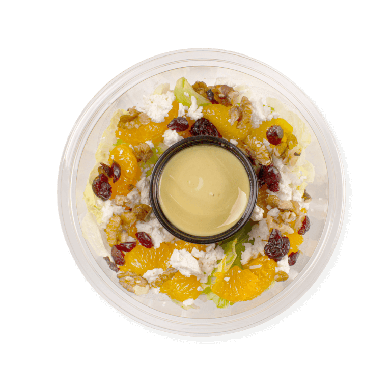 Sałatka z miękkim kozim serem, świeżą sałatą i aromatycznymi dodatkami. Wyrafinowana i lekka propozycja, świetna jako starter lub lekki lunch.